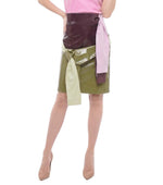 Multicolor Color Block Knee Length Skirt 1