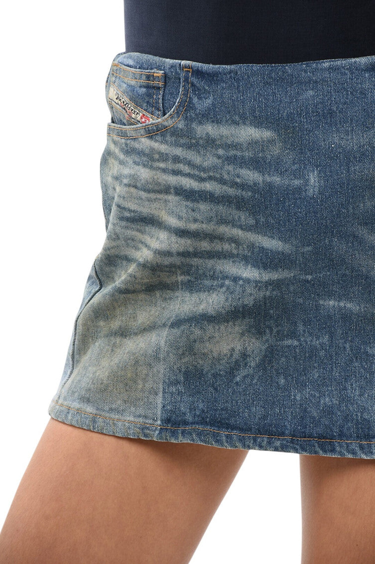 Blue Solid Mini Skirt 3