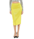 Yellow Logo Print Midi Skirt 1