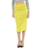 Yellow Logo Print Midi Skirt 1