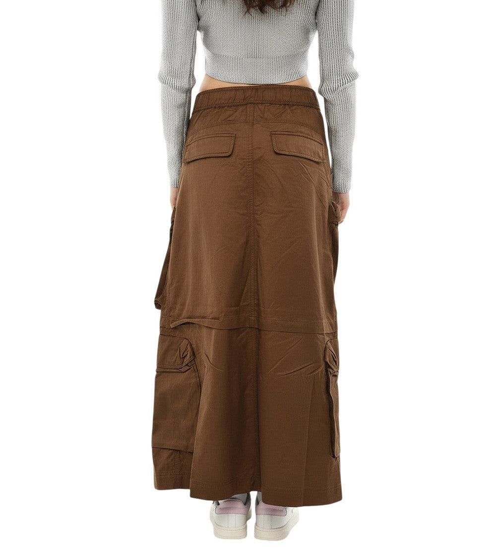 Brown Solid Maxi Skirt 2