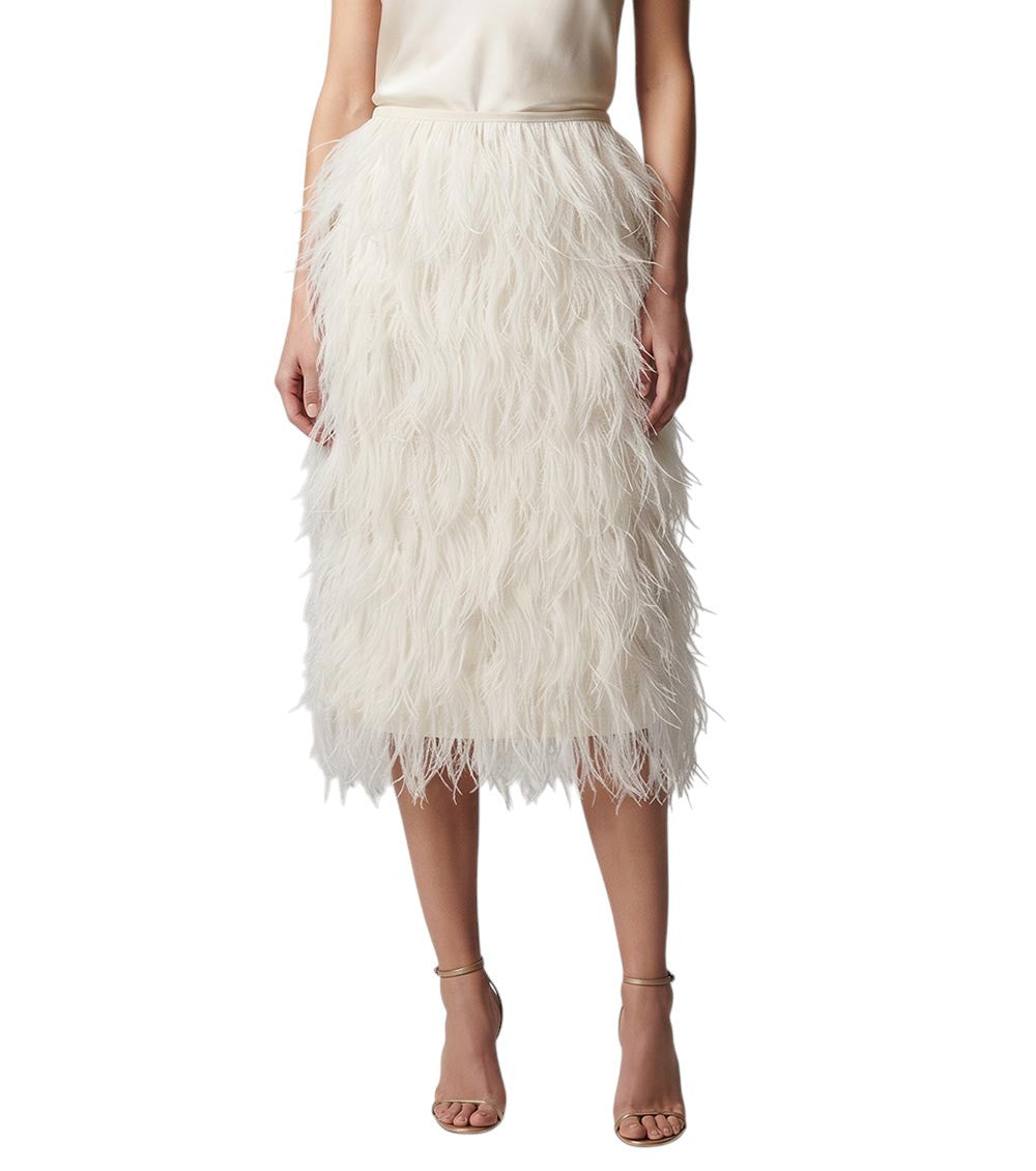 White Embellished Midi Skirt 1