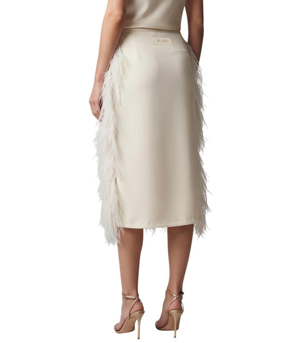 White Embellished Midi Skirt 2