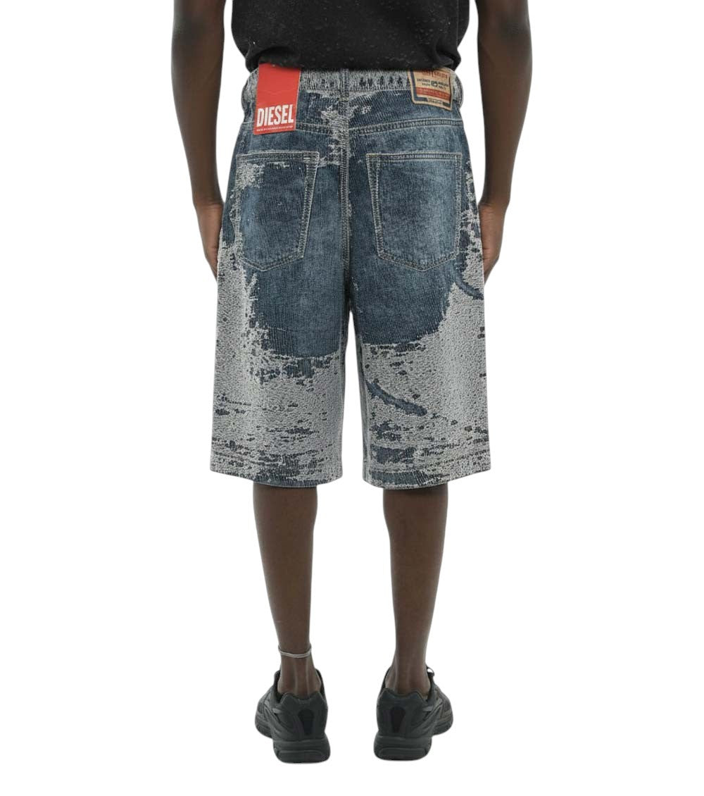 Blue Abstract Bermuda Shorts 2