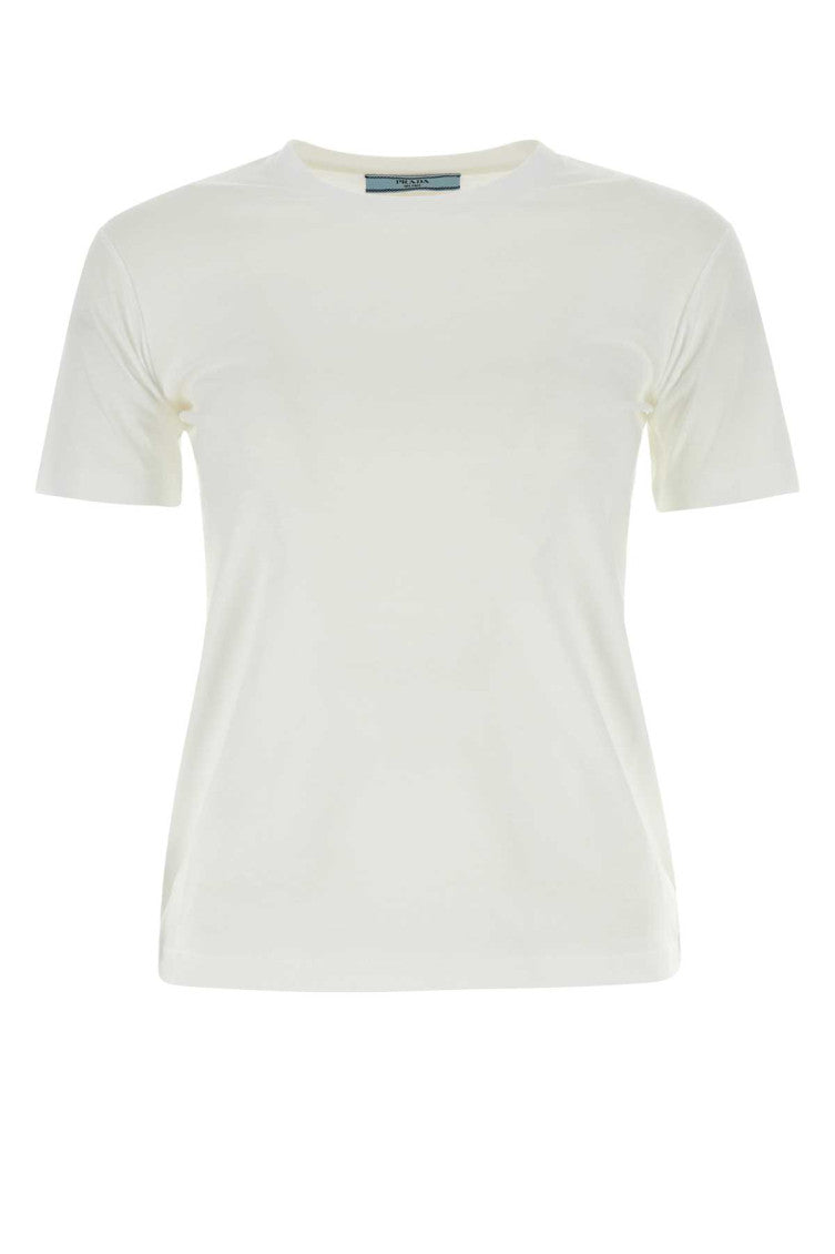 White Solid Crew Neck T-Shirt 1