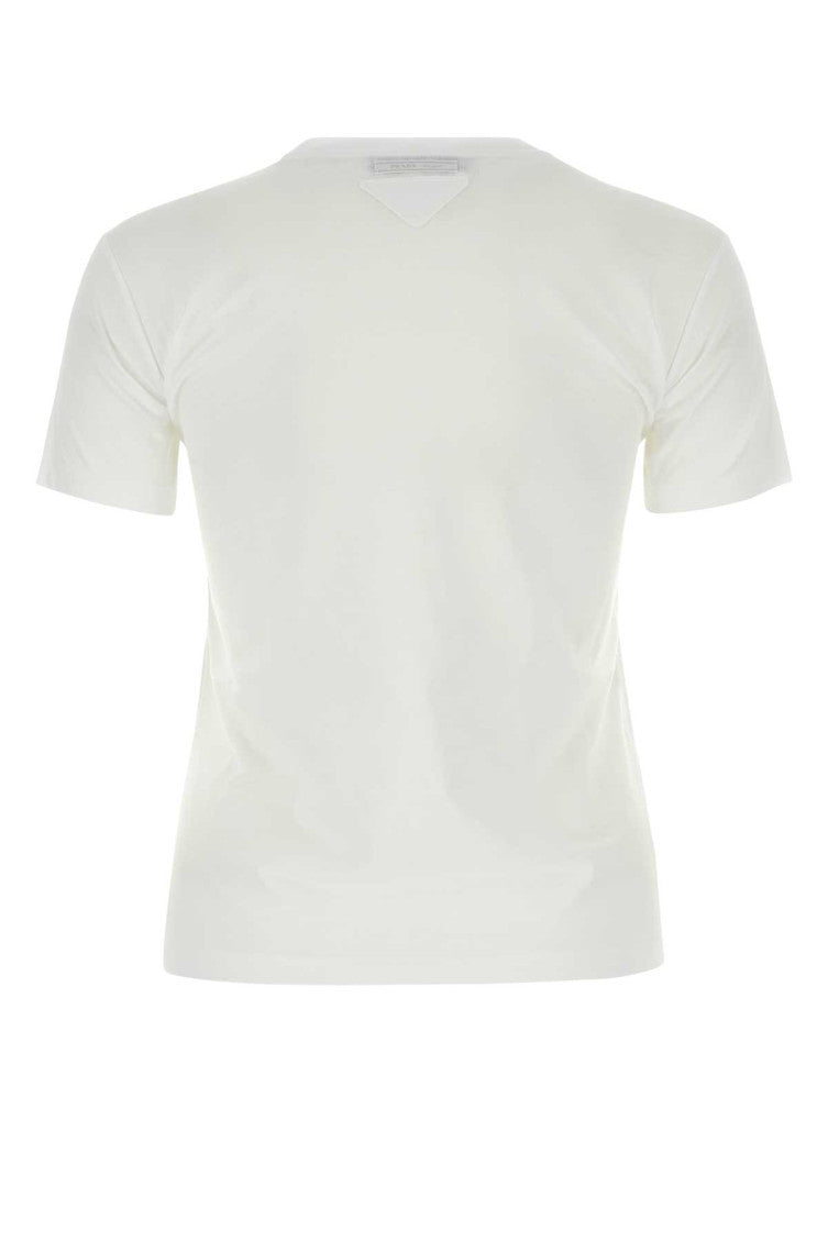 White Solid Crew Neck T-Shirt 2