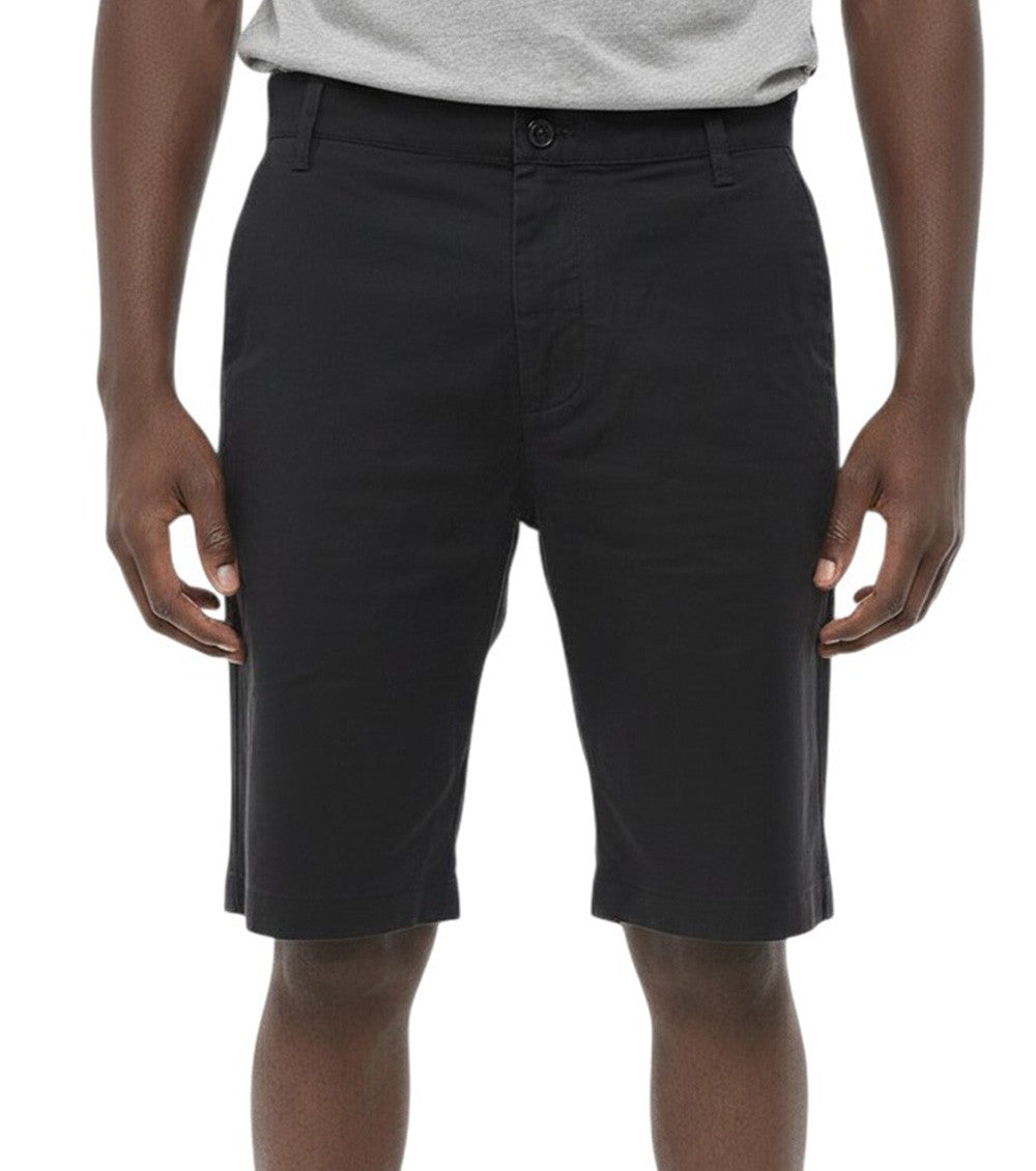 Black Solid Cotton Shorts 1