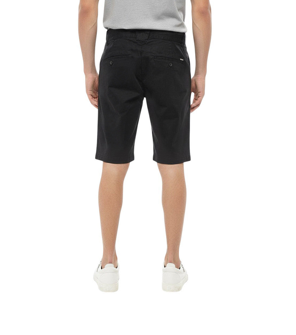 Black Solid Cotton Shorts 2