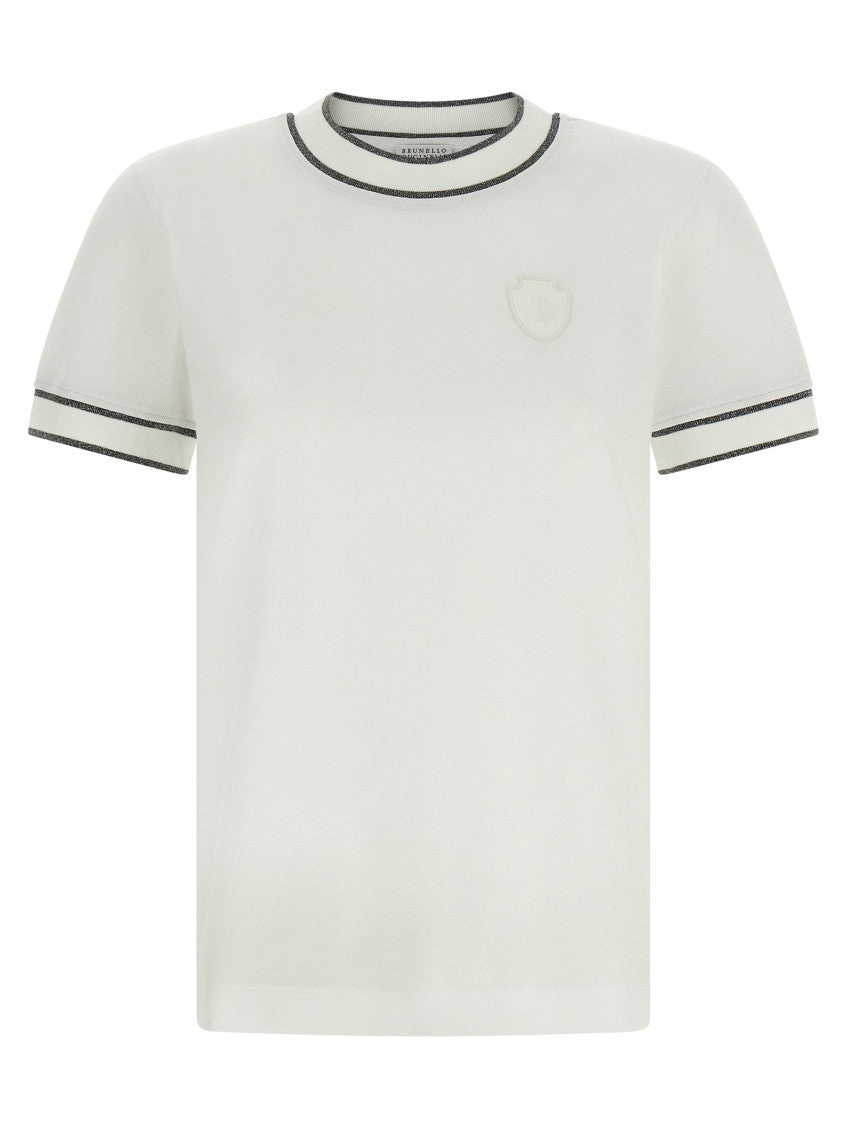 White Logo Crew Neck T-Shirt 1