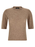 Light Brown Embellished Round Neck T-Shirt 1
