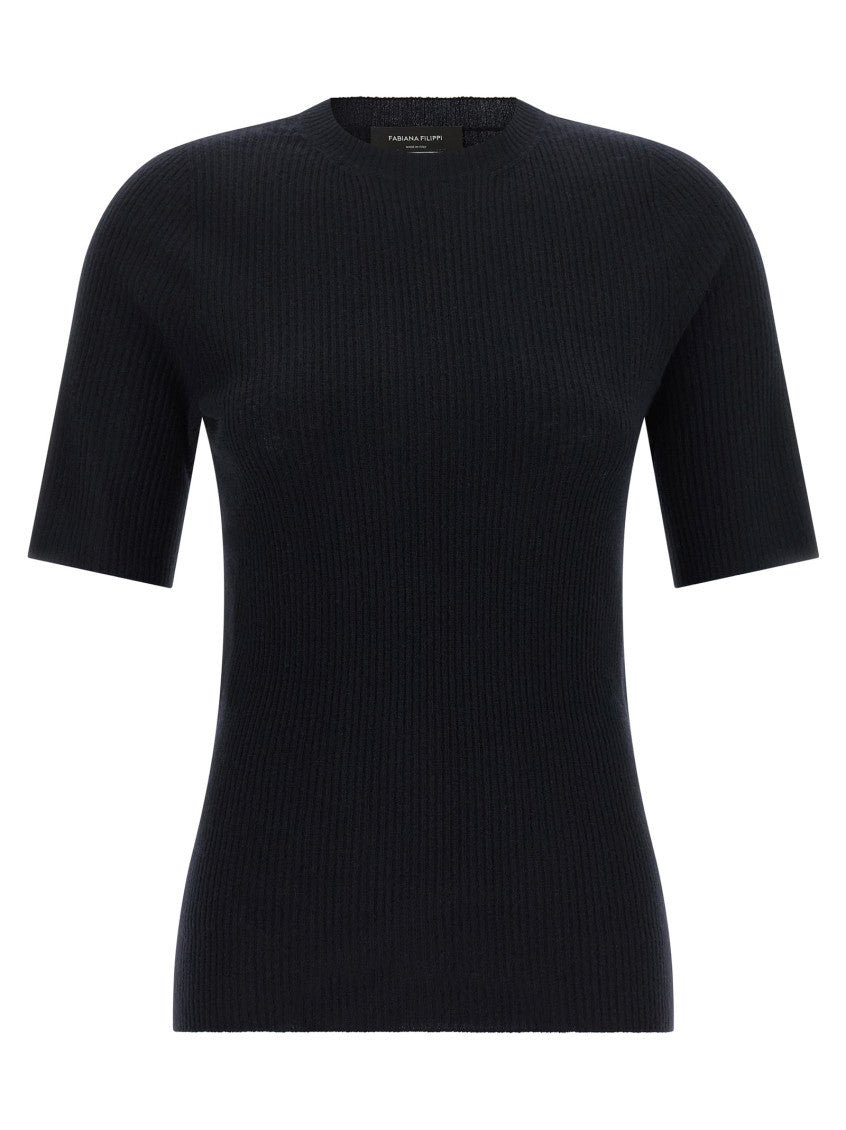 Black Solid Crew Neck T-Shirt 1