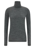 Grey Solid Turtle Neck T-Shirt 1