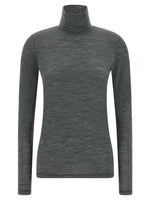 Grey Solid Turtle Neck T-Shirt 1