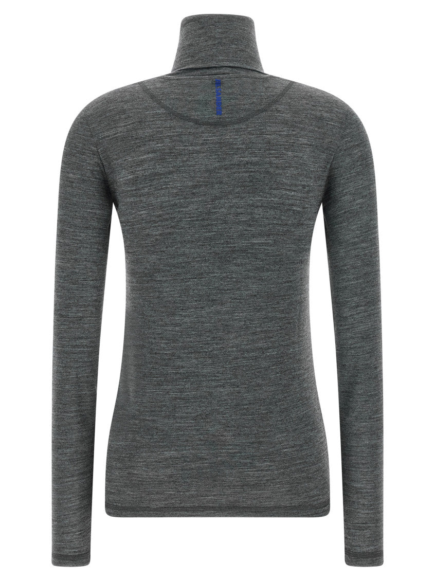 Grey Solid Turtle Neck T-Shirt 2