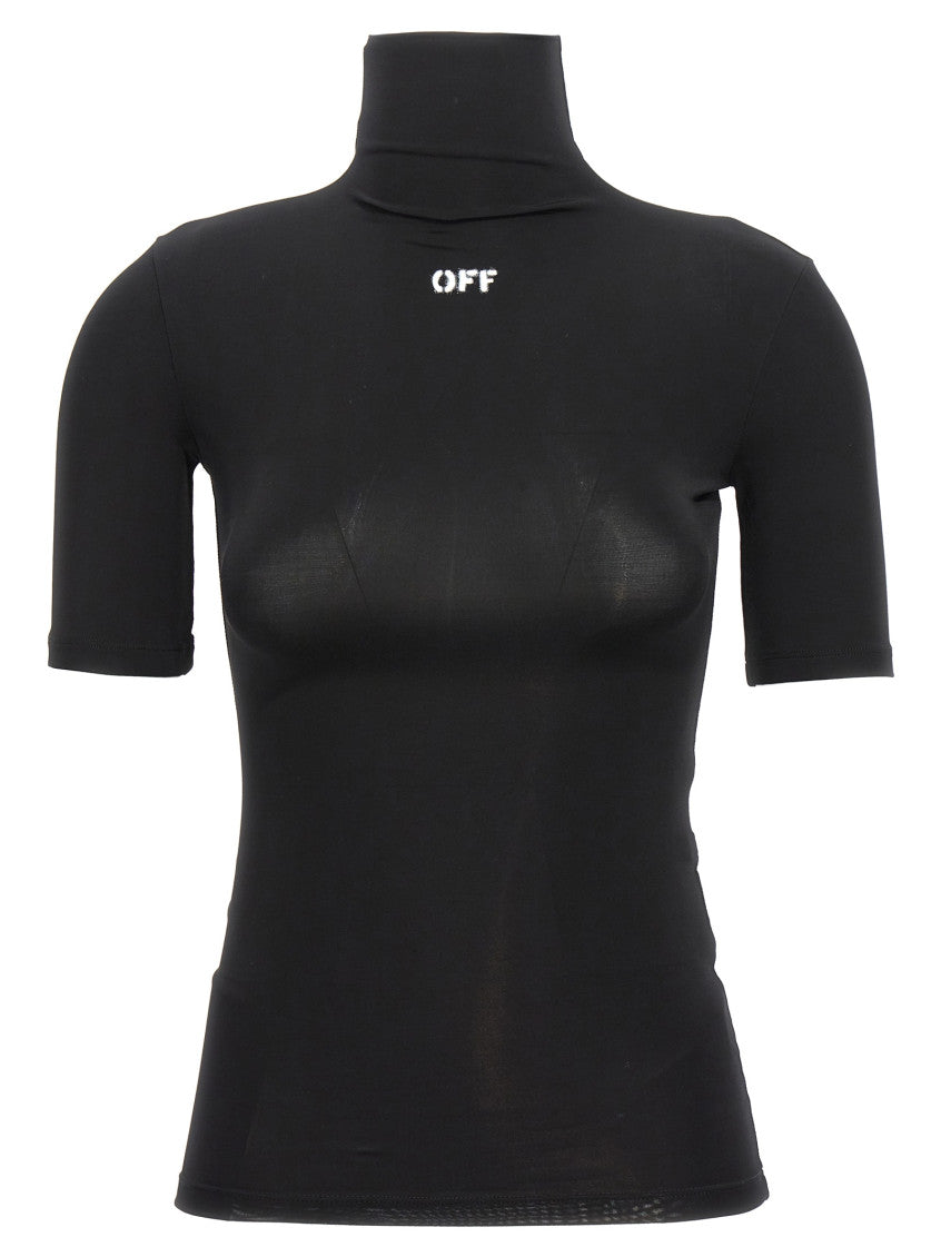 Black Logo Turtle Neck T-Shirt 1