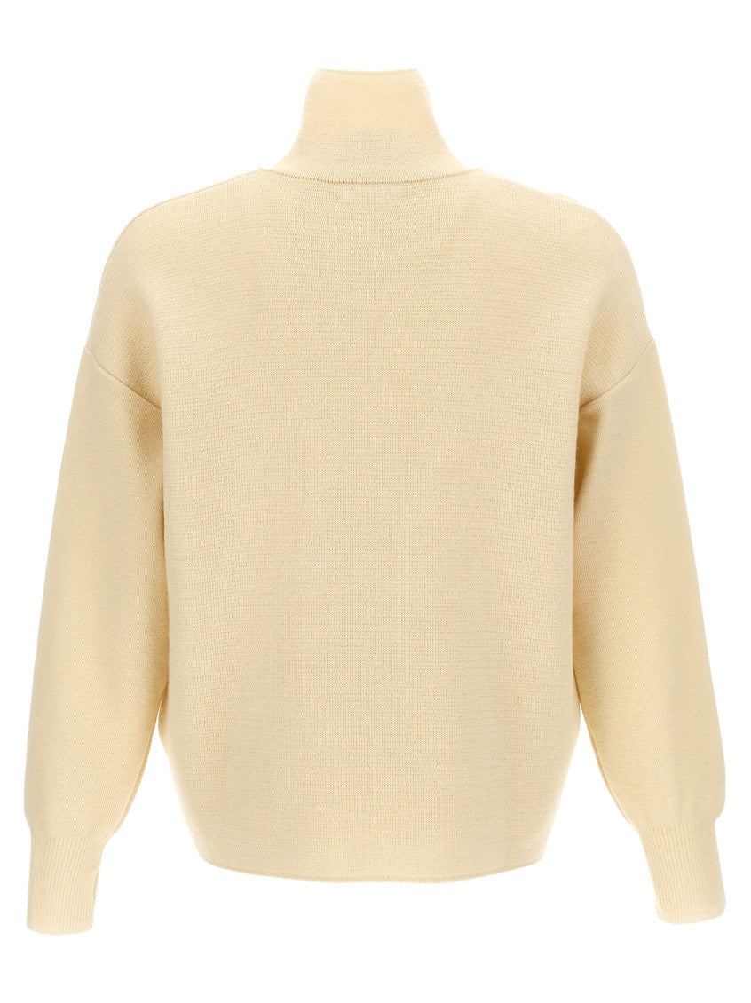 White Half zip sweater 2