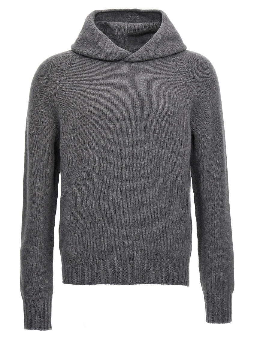 Grey Wool hooded sweater 1