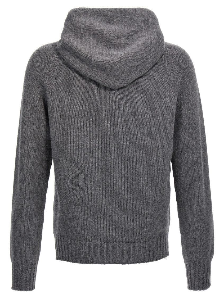 Grey Wool hooded sweater 2