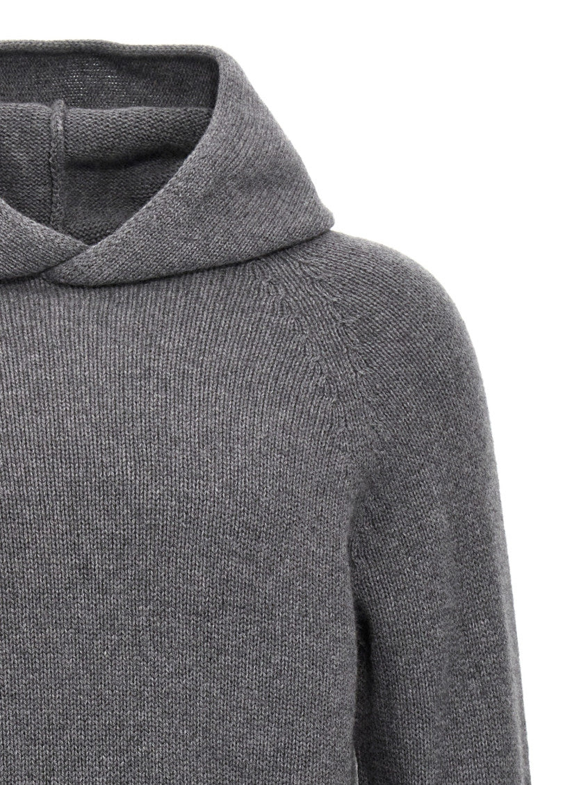 Grey Wool hooded sweater 3