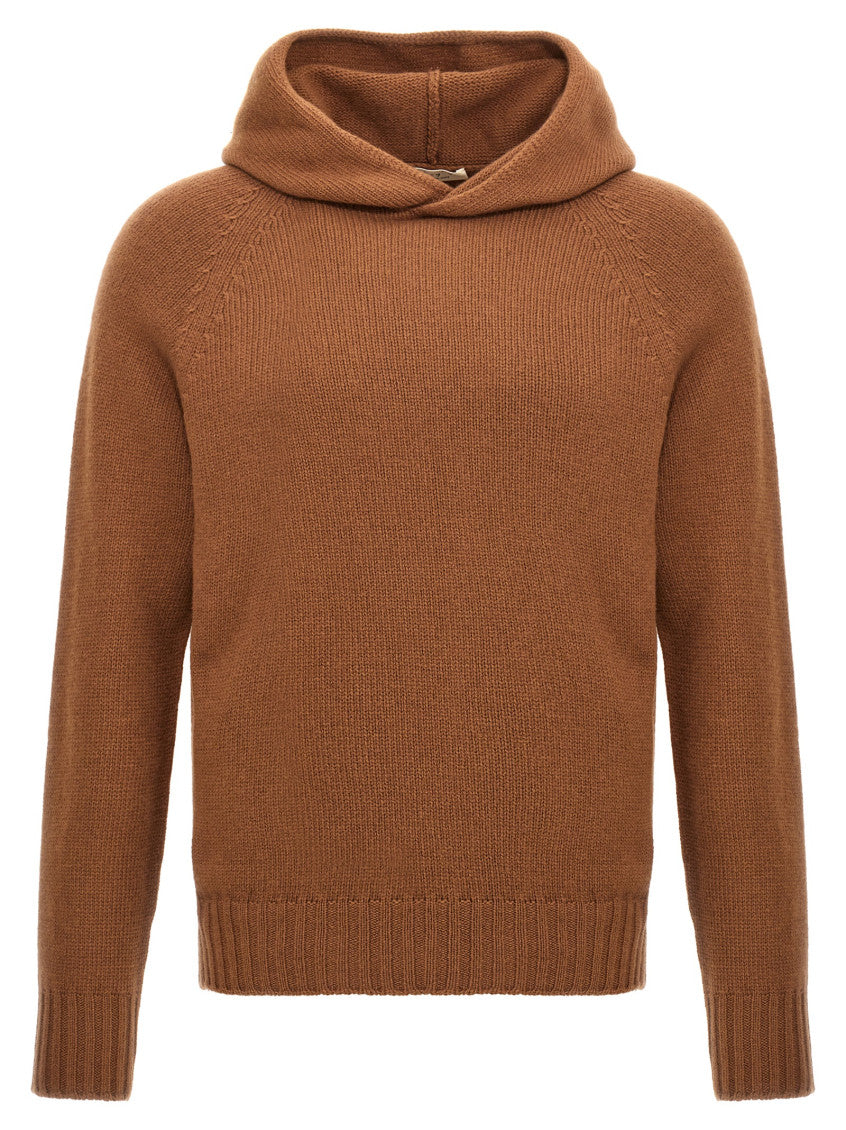 Brown Wool hooded sweater 1