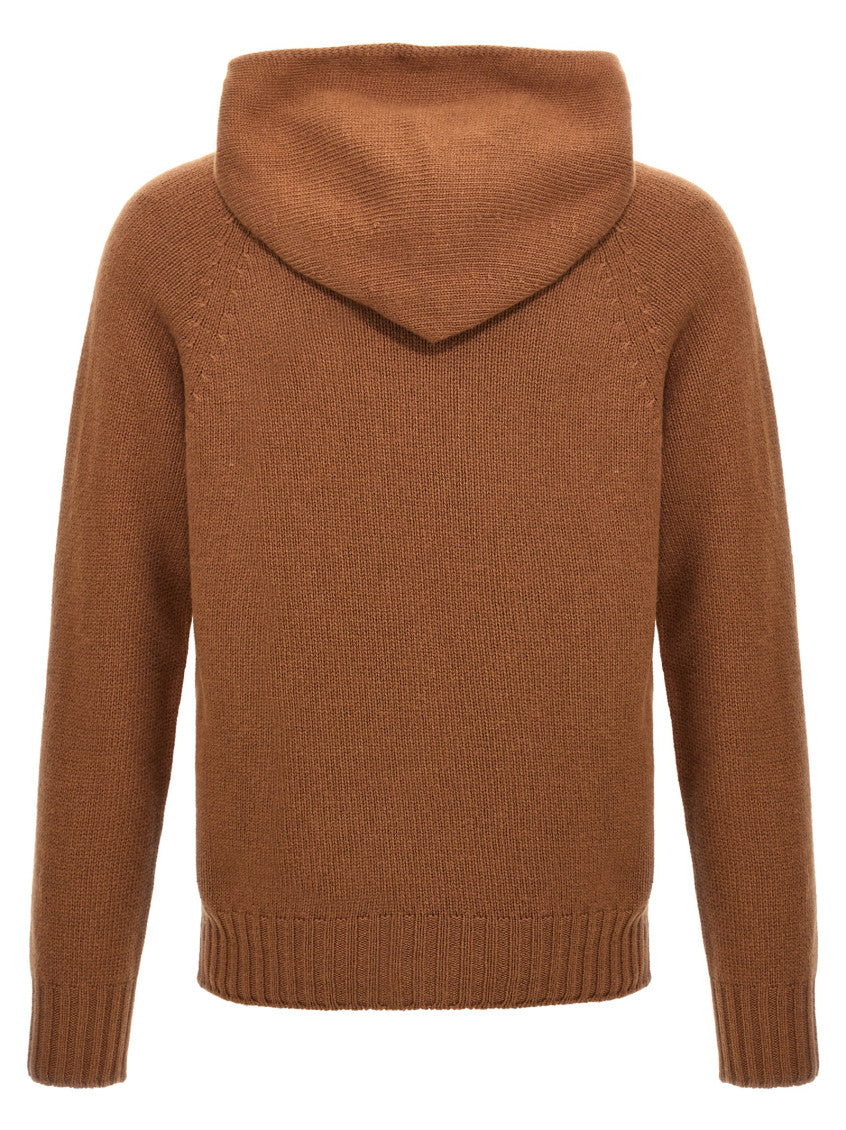 Brown Wool hooded sweater 2