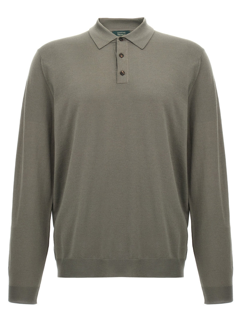 Green Wool polo shirt 1