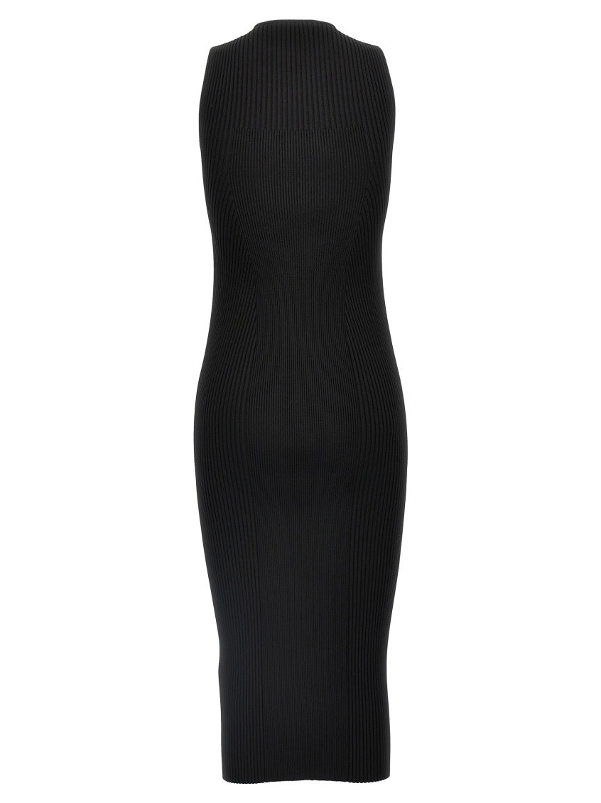 Black Ribbed knit dress 2