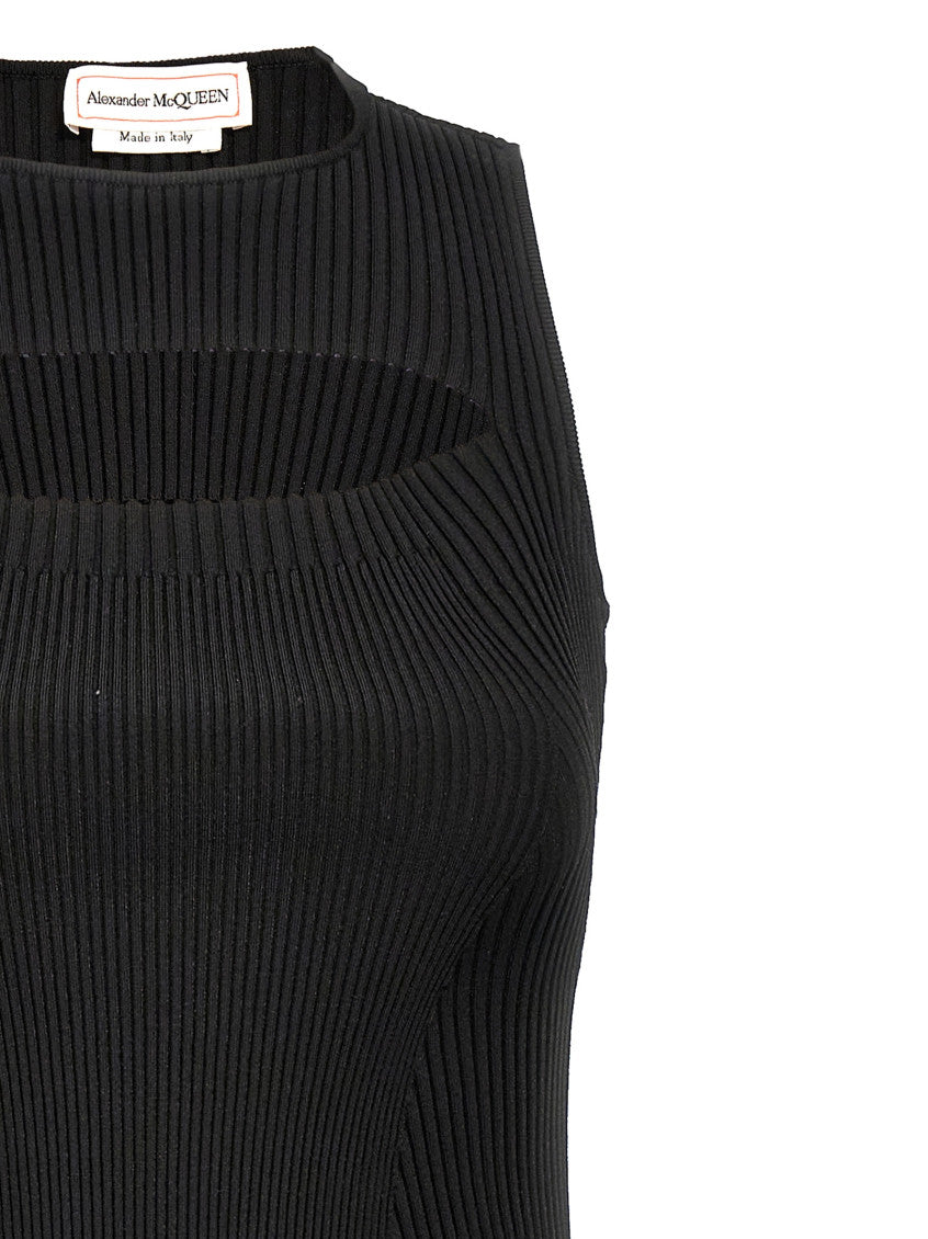 Black Ribbed knit dress 3