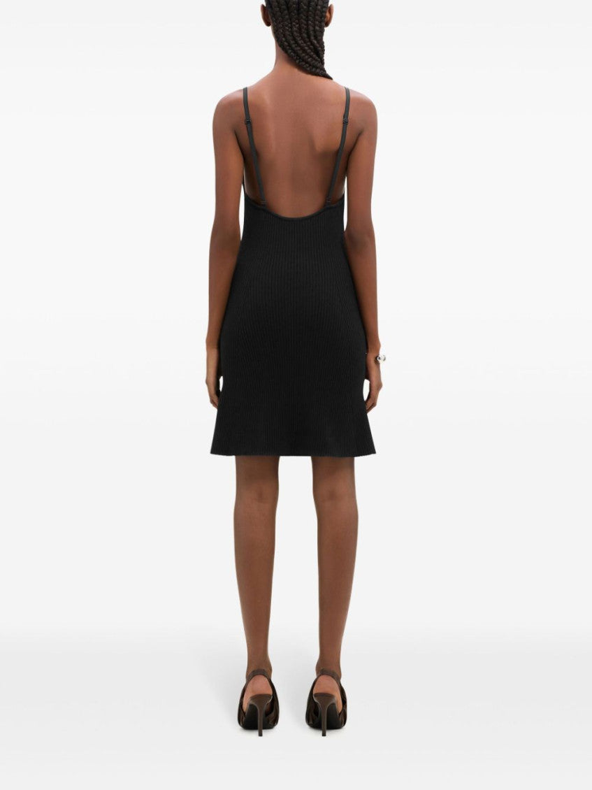 Black Embroidered Logo Mini Dress 4