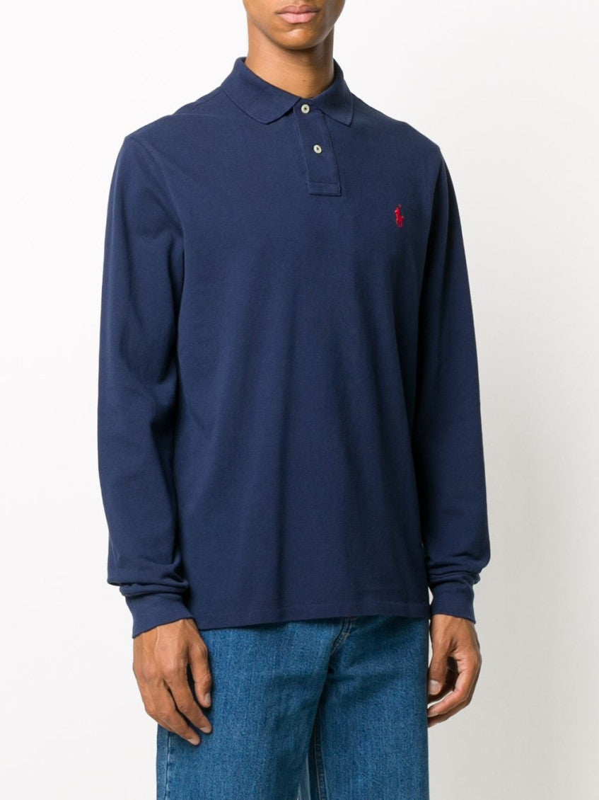 Blue Cotton Polo Shirt 4