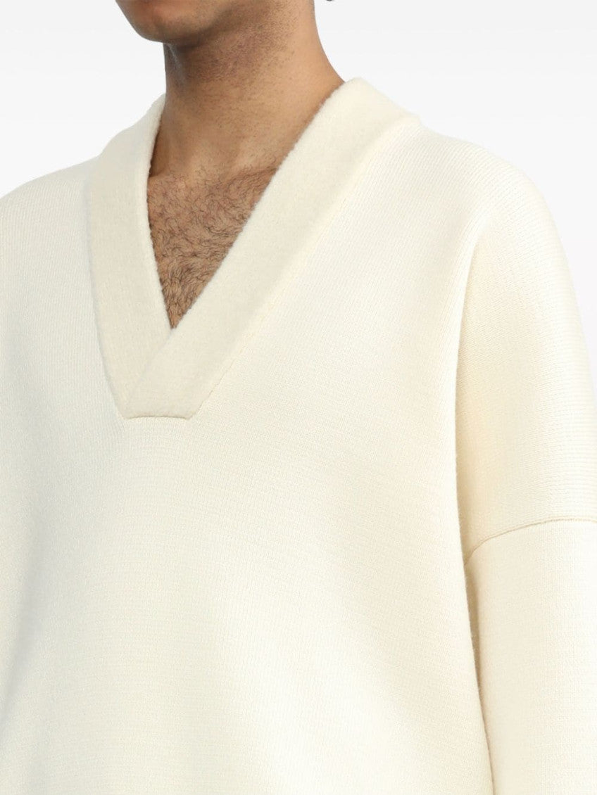 White V-neck sweater 2