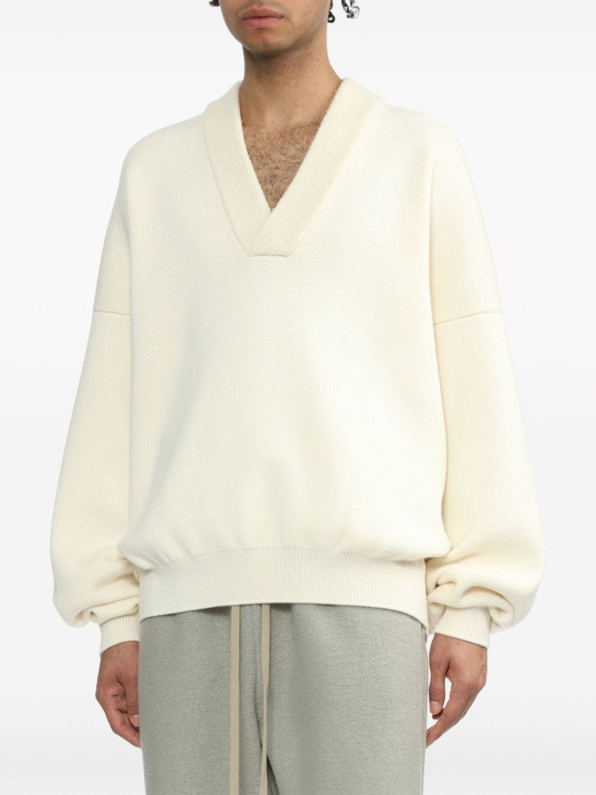 White V-neck sweater 4