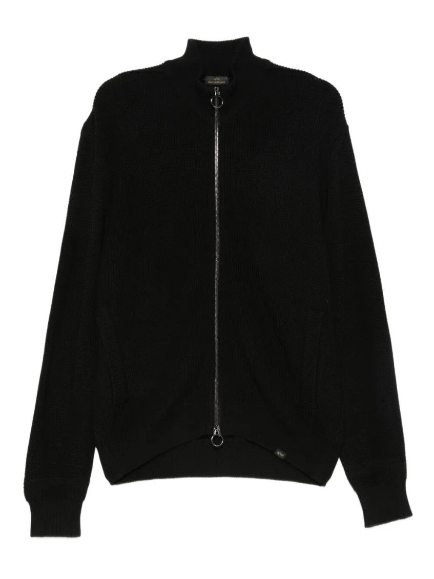 Black High Neck Cardigan 1