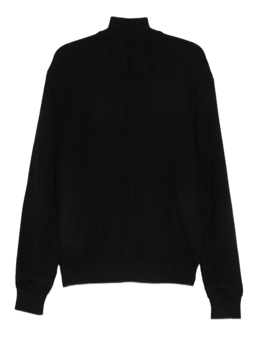 Black High Neck Cardigan 2