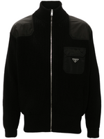 Black Wool Blend Cardigan 1
