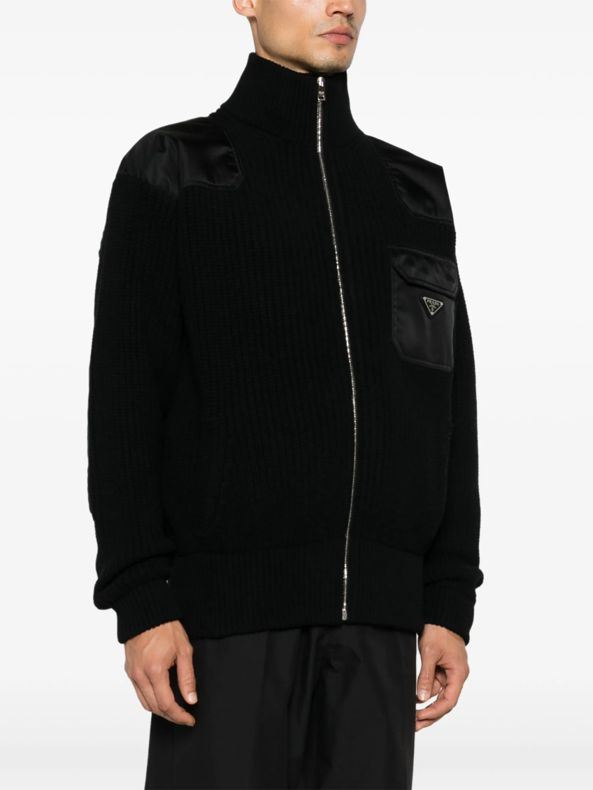 Black Wool Blend Cardigan 3