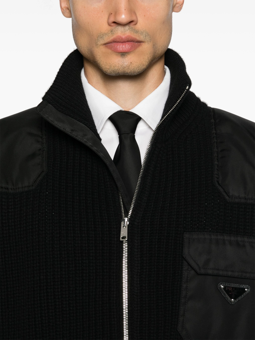 Black Wool Blend Cardigan 5
