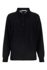 Black cashmere polo shirt 1