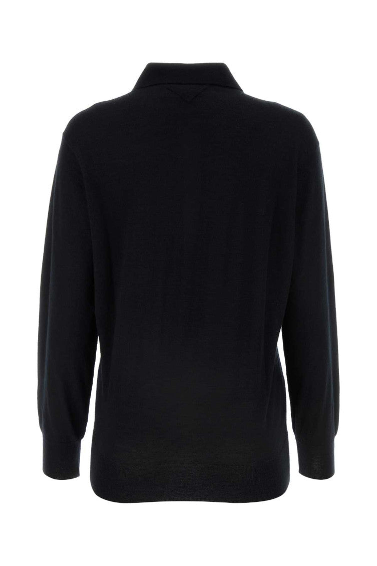 Black cashmere polo shirt 2