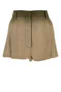 Sage green silk shorts 1
