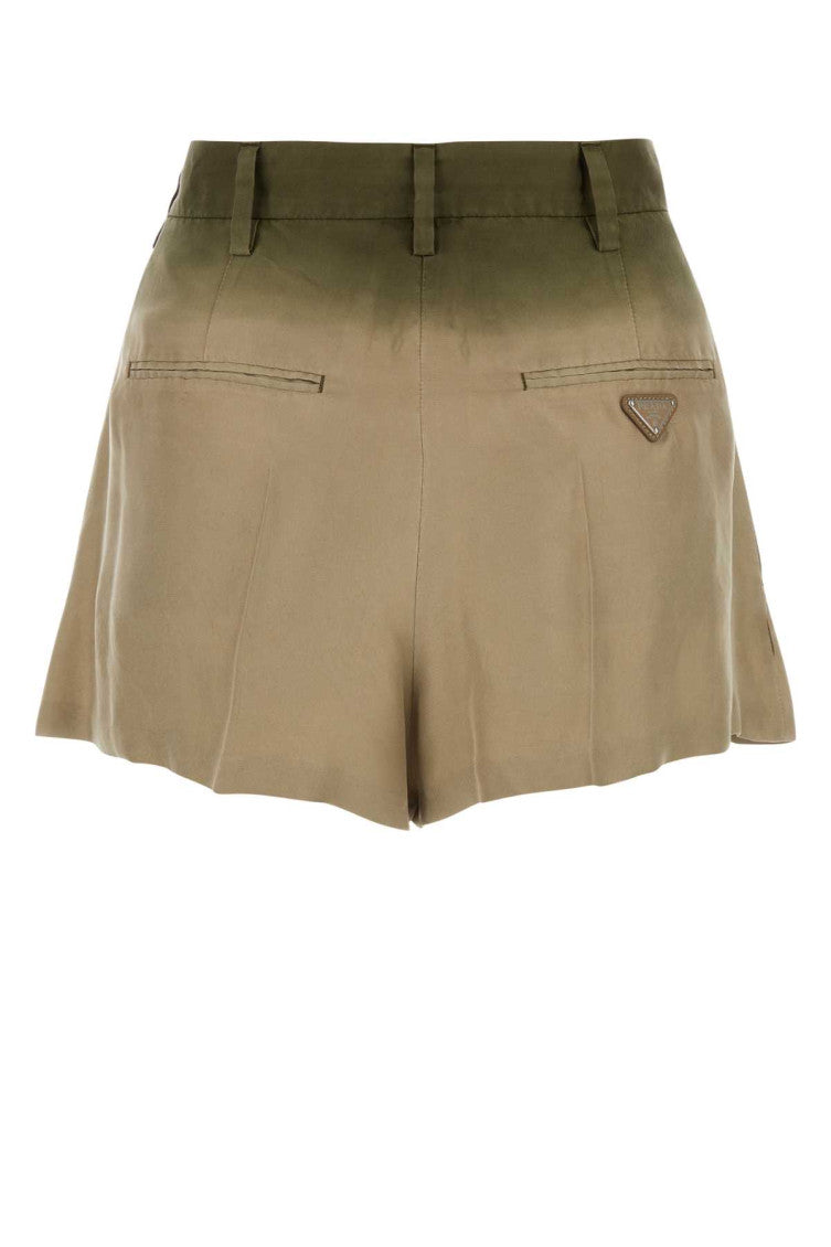 Sage green silk shorts 2
