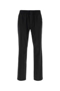 Black Wool Canvas Joggers 1