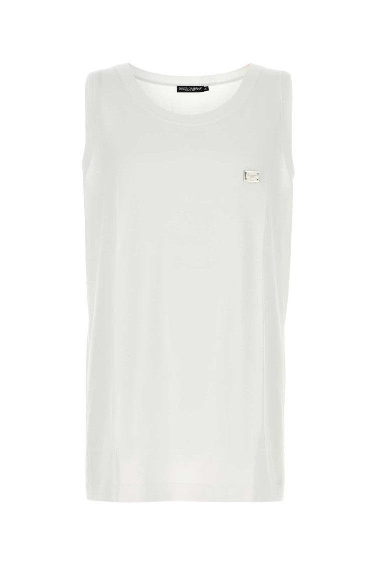 White Logo Patch Tank Top 1