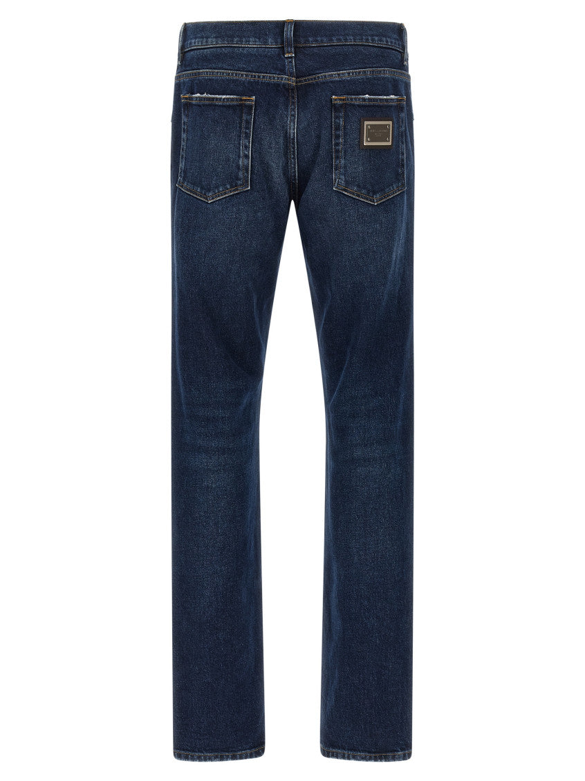 Blue Slim Fit Logo Jeans 2