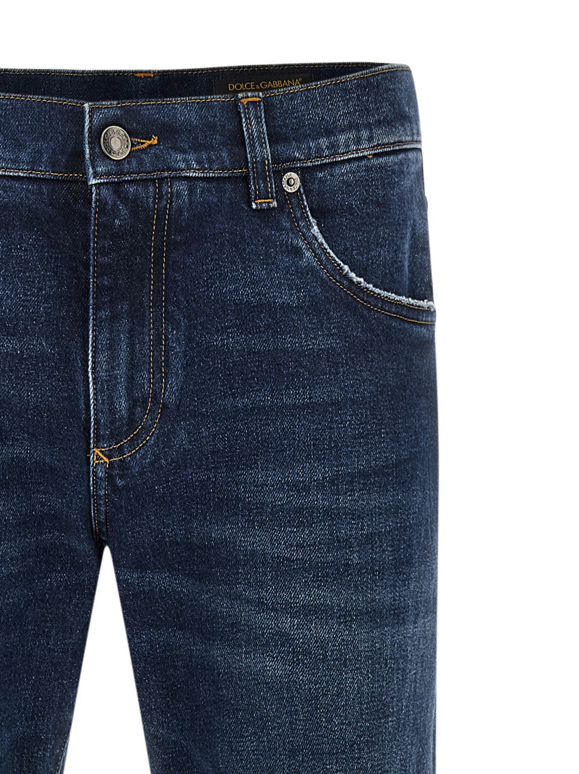 Blue Slim Fit Logo Jeans 3