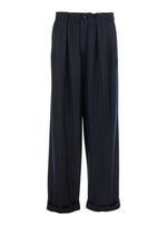 Black Cuffed Pleated Trousers 1