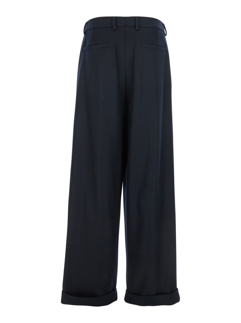 Black Cuffed Pleated Trousers 2