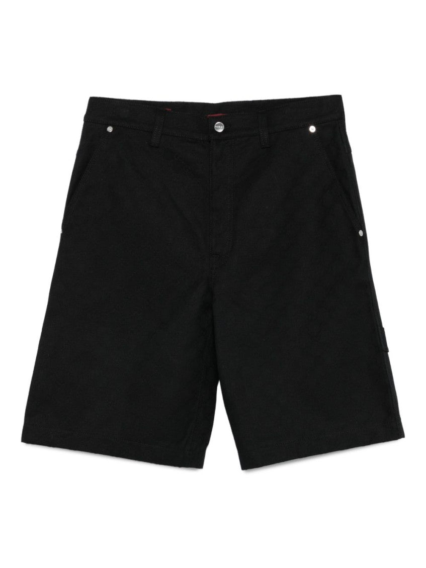 Black Canvas Bermuda Shorts 1