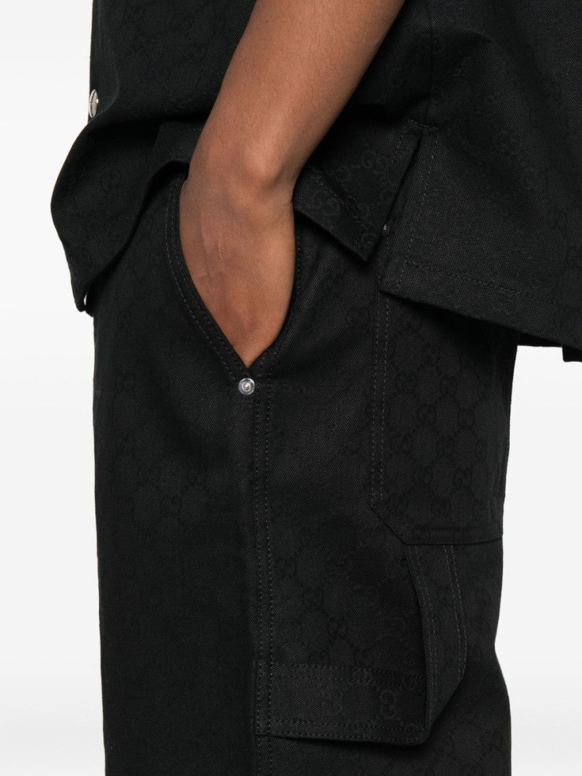 Black Canvas Bermuda Shorts 3