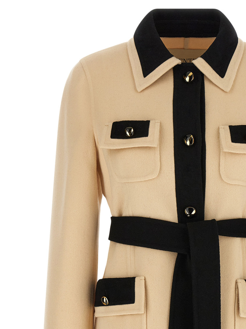 BlackWhite Wool Coat 3